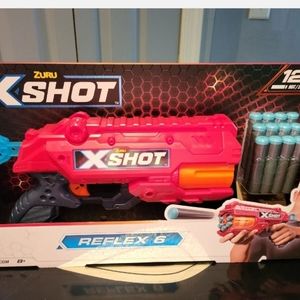 ZURU X-Shot Excel Double Reflex 6 Foam Dart Blaster with 16 Darts Multicolor New